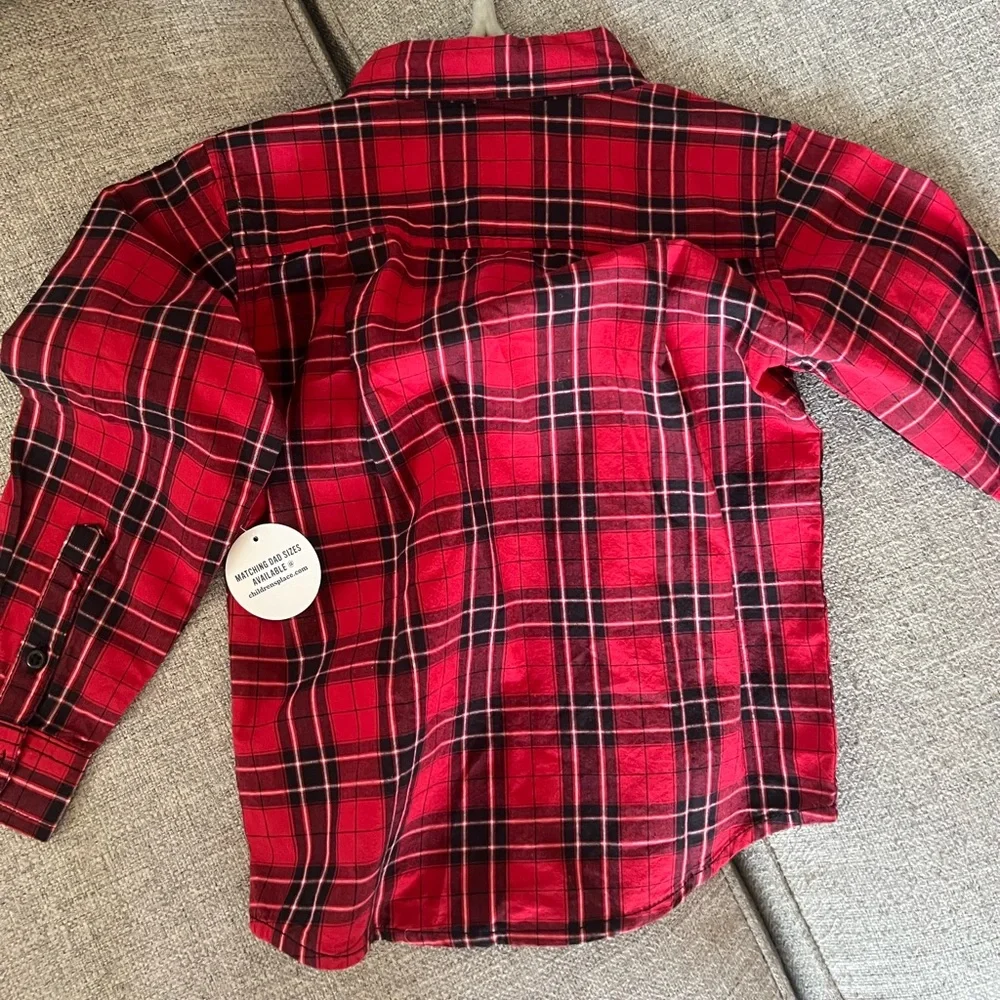 Holiday Button Down Shirt for Toddler Boy. Children’s Place, Red, size 3T and WT